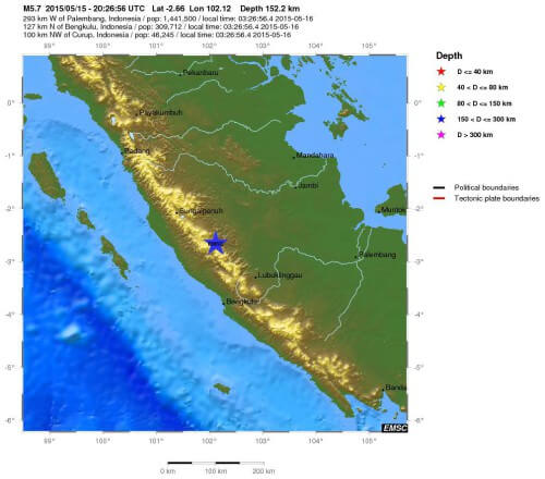 Scossa di terremoto a Sumatra, magnitudo 6.0 Richter, Indonesia - EMSC