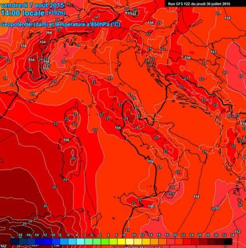 Confermata la forte e duratura fase di caldo sull'Italia, ecco dove e quando - www.meteociel.fr