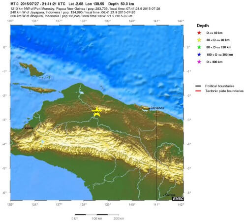 Violenta scossa di terremoto a Papua-Nuova Guinea, magnitudo 7.0 della scala Richter - EMSC