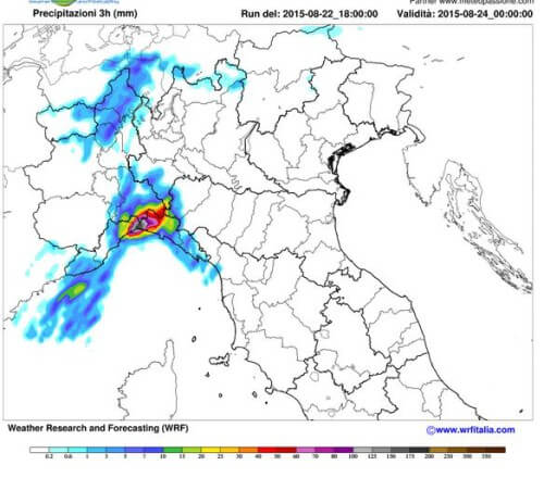 Maltempo in Liguria: nelle prossime 24 ore possibili nubifragi a Genova e dintorni - www.meteotreviglio.com