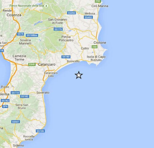 Scossa di terremoto a largo della Calabria, magnitudo 3.1 Richter - INGV