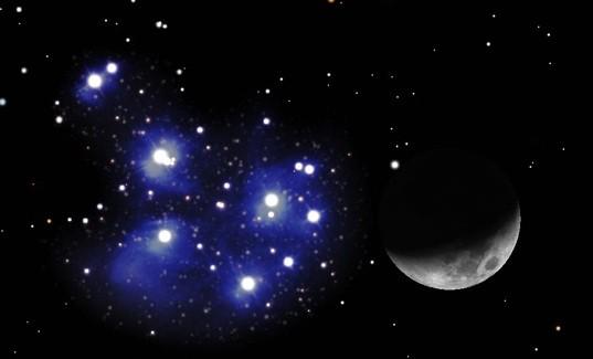 Congiunzione Luna - Pleiadi: come osservare il nuovo evento astronomico Fonte: Fhshh.com