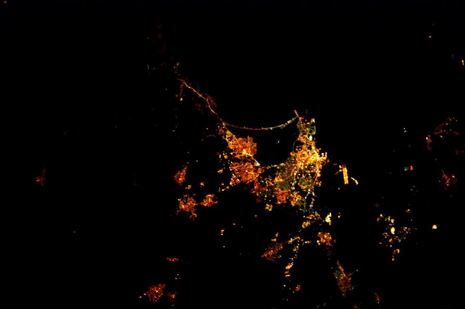 La città di Cagliari vista dalla Stazione Spaziale Internazionale - Samantha Cristoforetti
