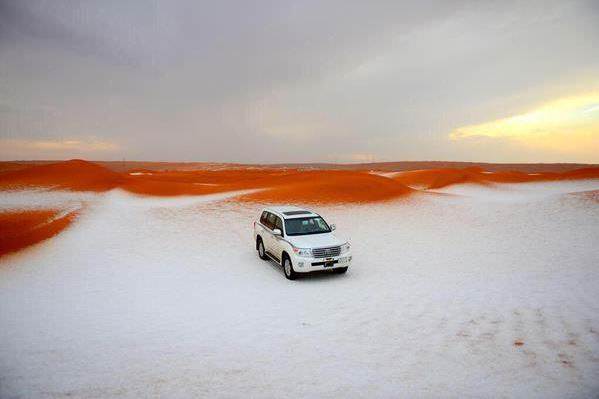 La neve ha raggiunto alcune aree desertiche dell'Arabia Saudita - Fonte 3BMeteo