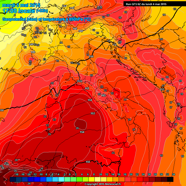 Forte ondata di caldo sull'Italia, prossime 48 ore con punte eccezionali, fino a 40 gradi su Sicilia e Sardegna - meteociel.fr