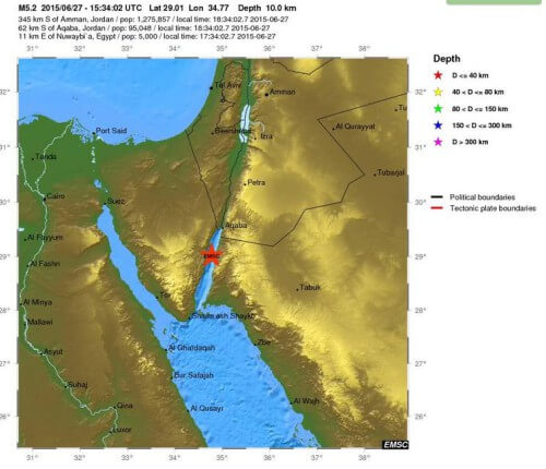Forte scossa di terremoto nel Sinai, epicentro tra Egitto ed Arabia Saudita - EMSC