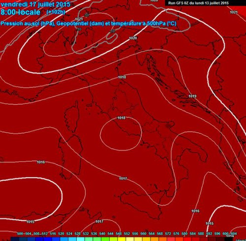 Caldo e stabilità sull'Italia, sarà una settimana in compagnia dell'anticiclone sub-tropicale - www.meteociel.fr