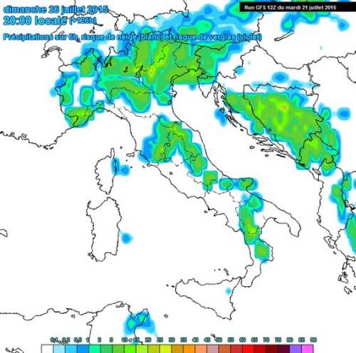 Maltempo nel week-end: confermati forti temporali su parte d'Italia - www.meteociel.fr