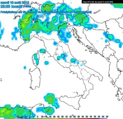Temporali domani al Nord Italia, temperature in lieve aumento  - www.meteociel.fr