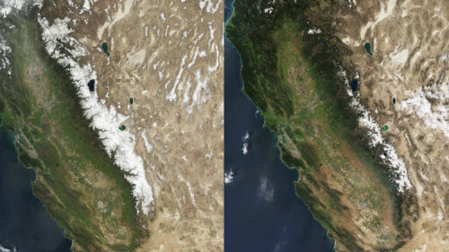 ghiacciai siccità california