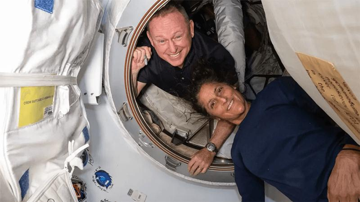 Astronauts Suni Williams and Butch Wilmore on the ISS.