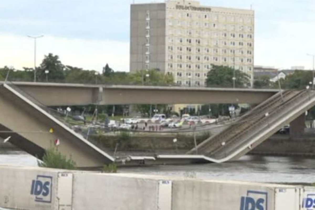 Collassa porzione del ponte di Dresda in Germania