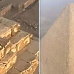 Parapendista avvista un cane sulla cima della Piramide di Giza