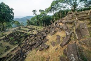 Siti megalitici Gunung Padang, Cianjur, Java Occidentale, Indonesia