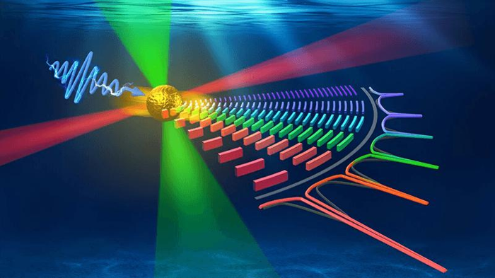 Configurazione sperimentale per la produzione del laser sonoro.