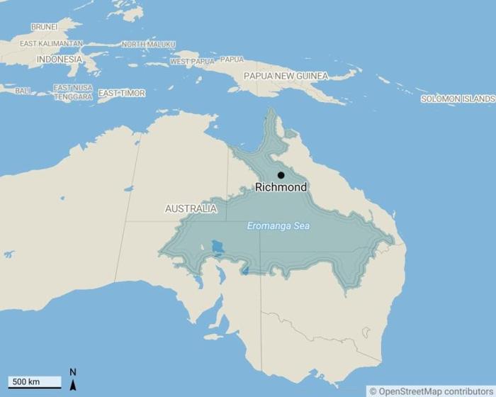 Mare di Eromanga sotto il nord-est dell'Australia