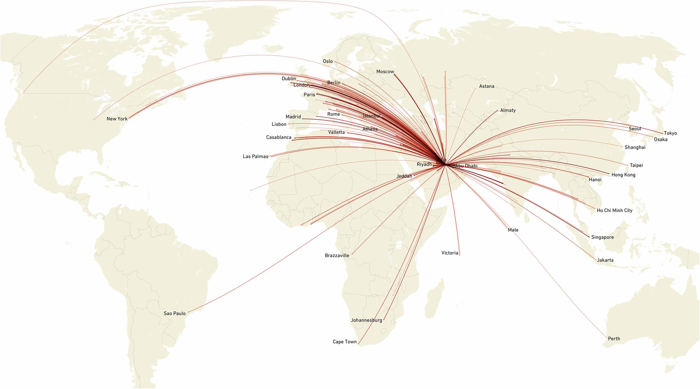 Mappa di tutti i voli privati per la Coppa del Mondo FIFA 2022.