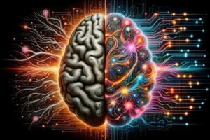 Neuroscienze Cervello AI Rete Neurale Arte Concettuale