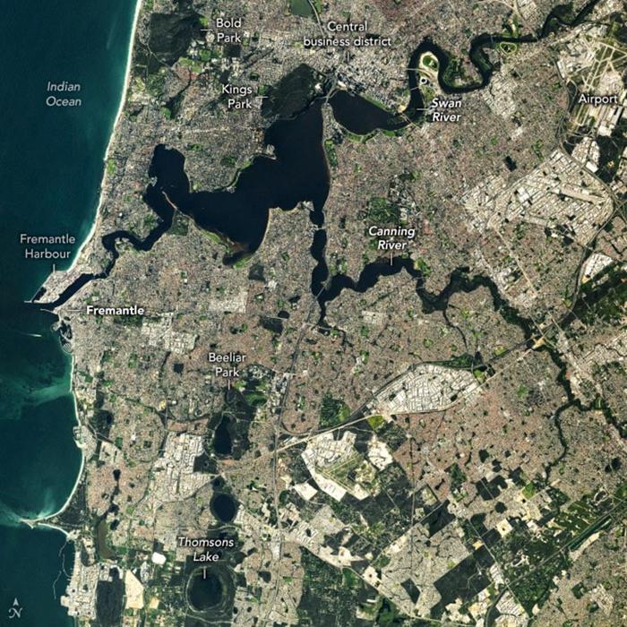 Perth From Space Annotated