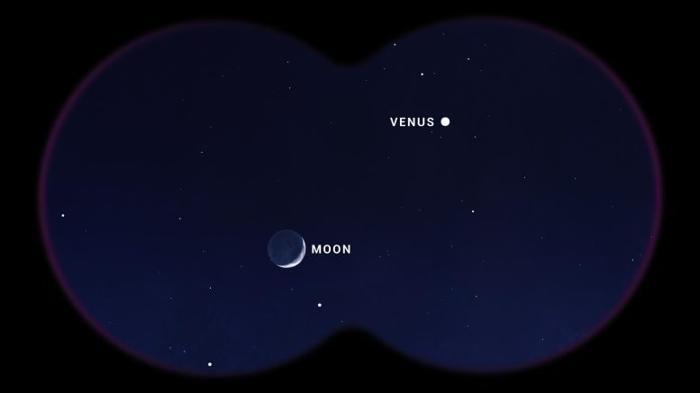 Carta del cielo di Venere e Luna dicembre 2024