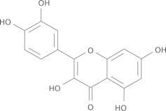La struttura molecolare della quercetina.