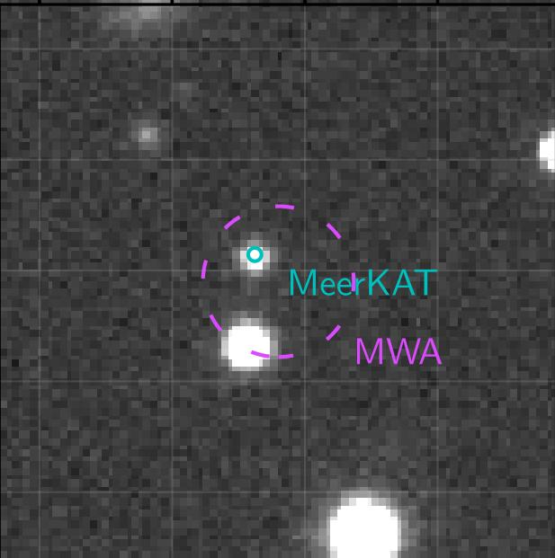 MeerKAT, come MWA è un precursore del Square Kilometer Array, ma può localizzare le fonti in modo più preciso, centrando perfettamente una nana rossa.